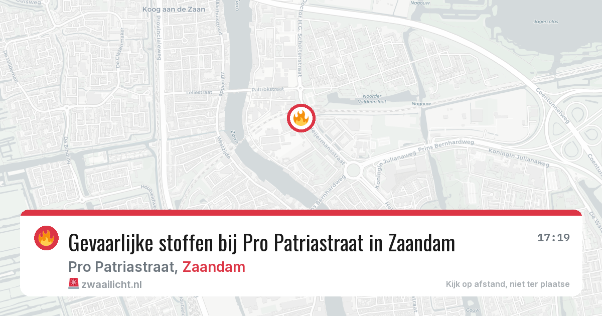 Gevaarlijke stoffen bij Pro Patriastraat in Zaandam — 30 jun 2026