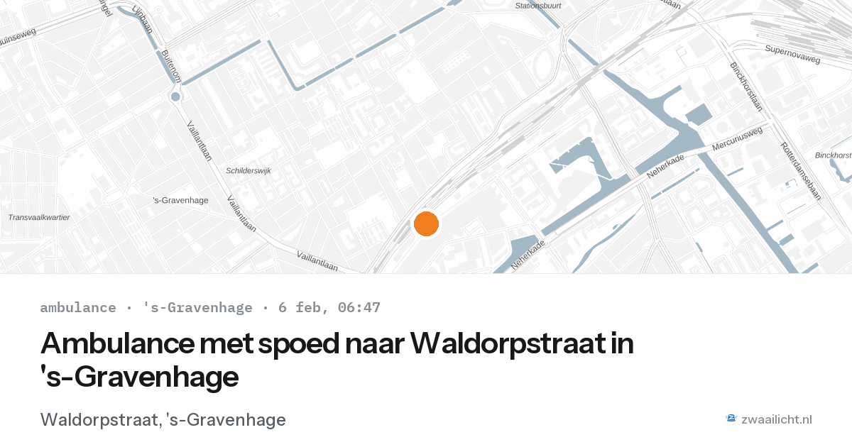 Ambulance met spoed naar Waldorpstraat in 's-Gravenhage — 6 feb 2026