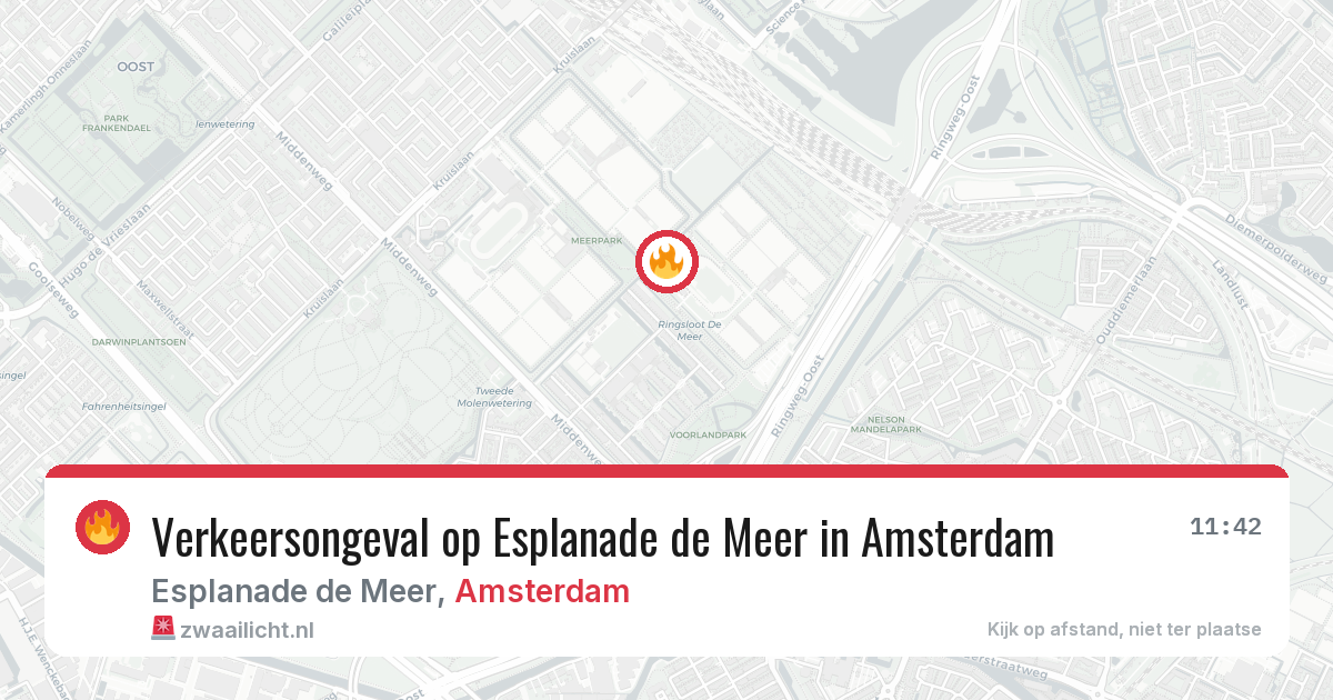 Verkeersongeval op Esplanade de Meer in Amsterdam — 30 jun 2026