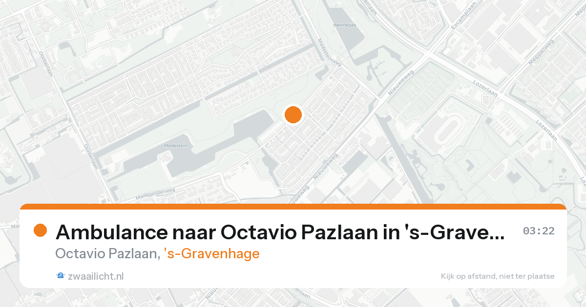 Ambulance naar Octavio Pazlaan in 's-Gravenhage — 23 aug 2026