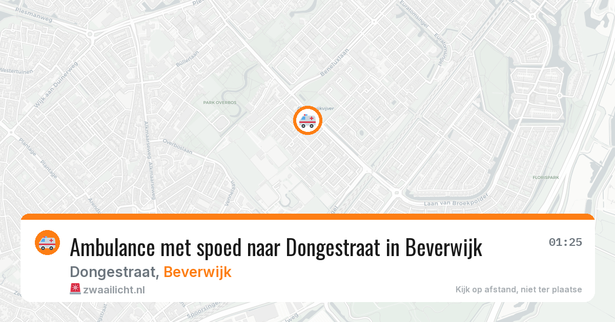 Ambulance met spoed naar Dongestraat in Beverwijk — 8 jul 2026
