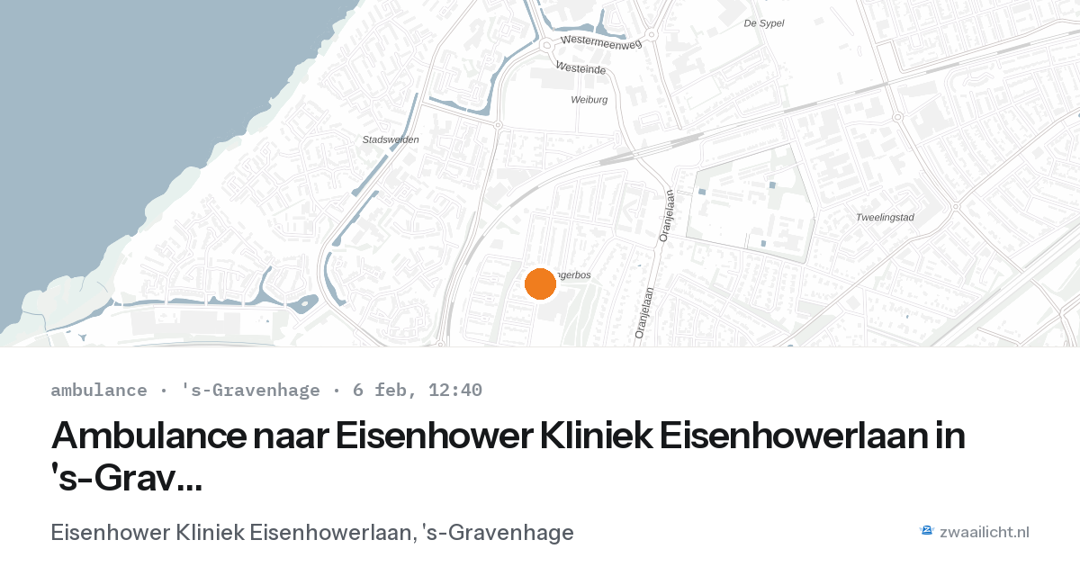 Ambulance naar Eisenhower Kliniek Eisenhowerlaan in 's-Gravenhage — 6 feb 2026