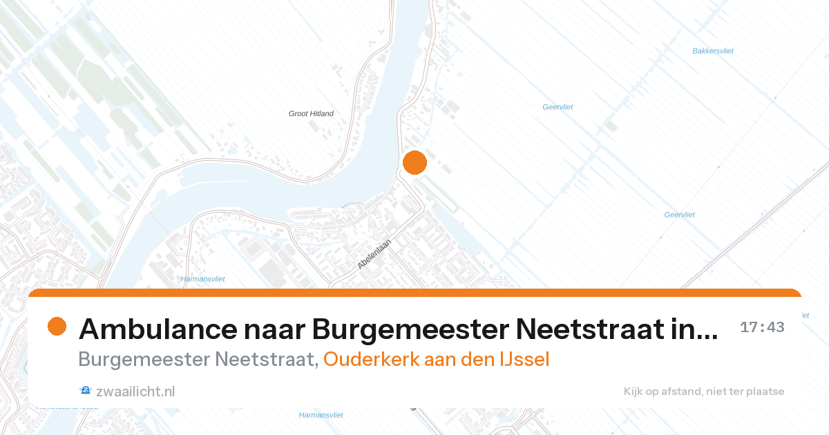 Ambulance naar Burgemeester Neetstraat in Ouderkerk aan den IJssel — 27 aug 2026