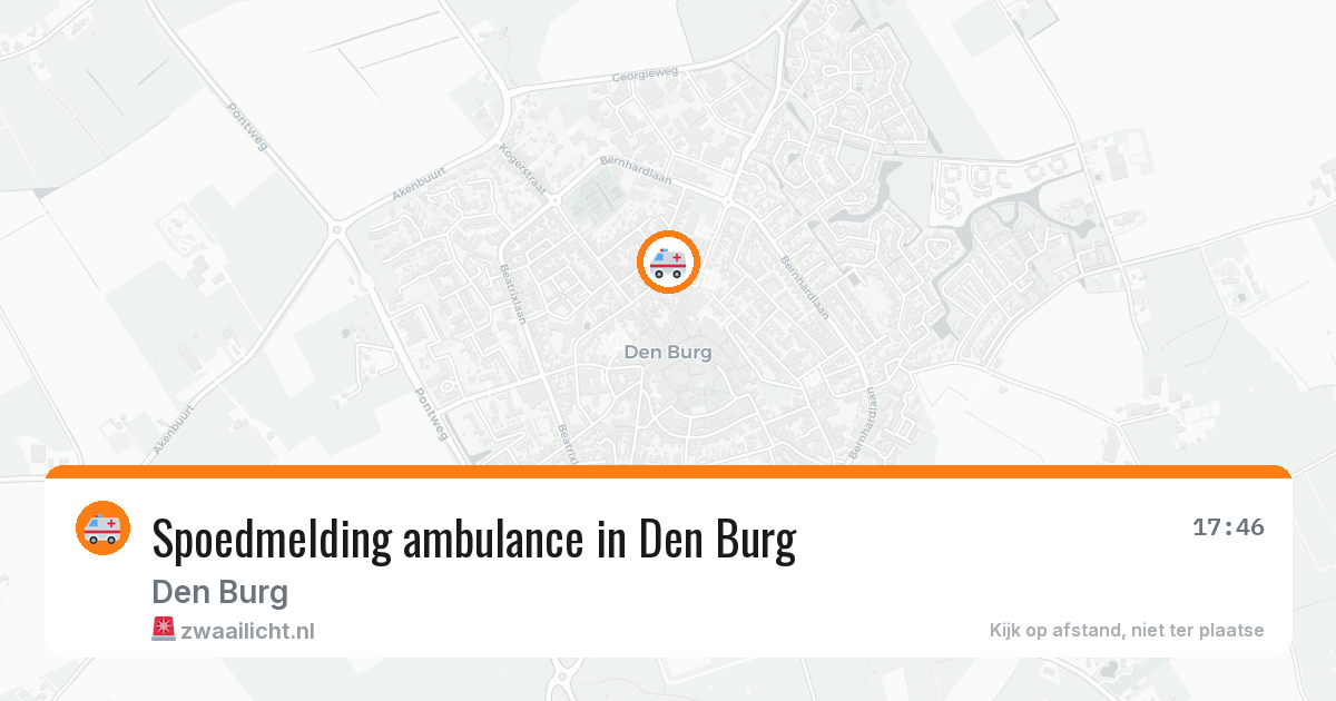 Spoedmelding ambulance in Den Burg — 6 jun 2026