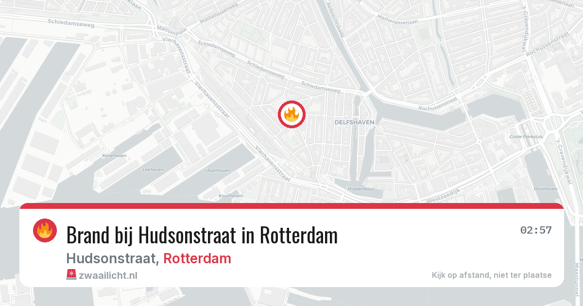 Brand bij Hudsonstraat in Rotterdam — 10 jul 2026