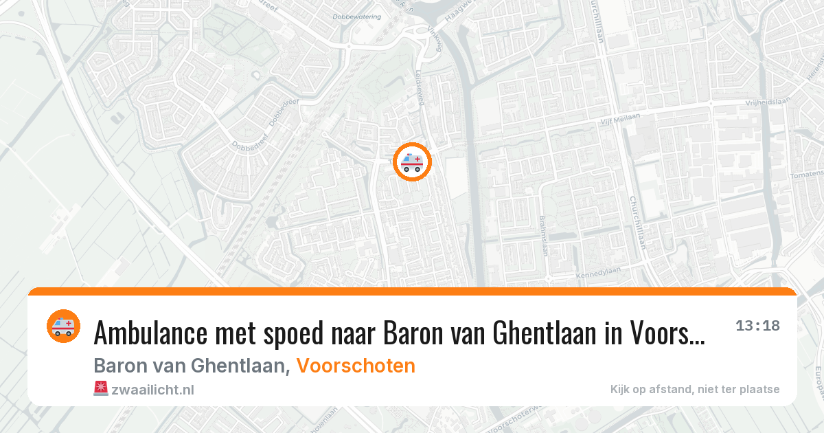 Ambulance met spoed naar Baron van Ghentlaan in Voorschoten — 9 jul 2026