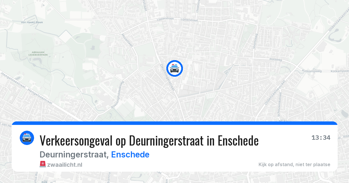 Verkeersongeval op Deurningerstraat in Enschede — 18 jul 2026