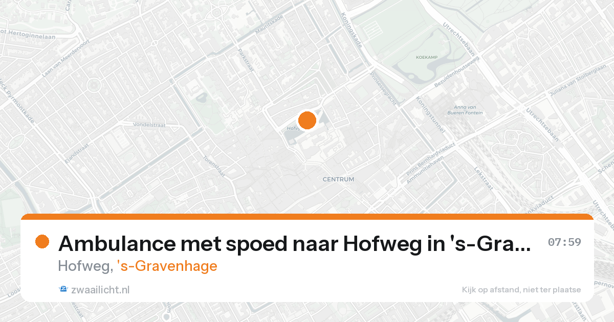 Ambulance met spoed naar Hofweg in 's-Gravenhage — 16 aug 2026