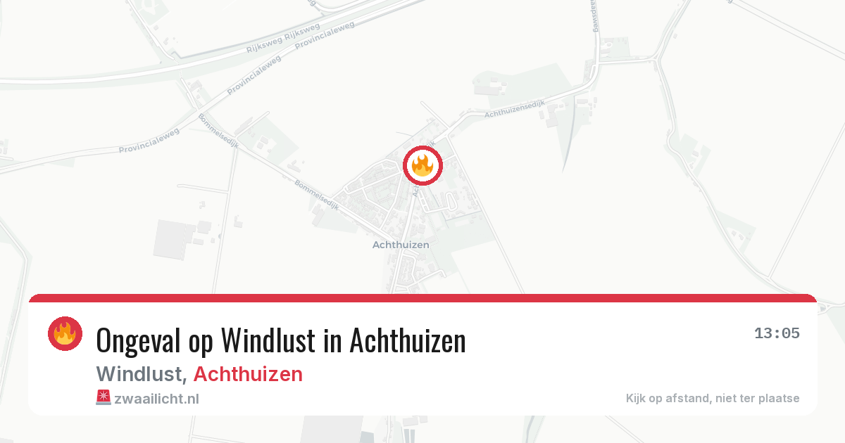 Ongeval op Windlust in Achthuizen — 8 jul 2026