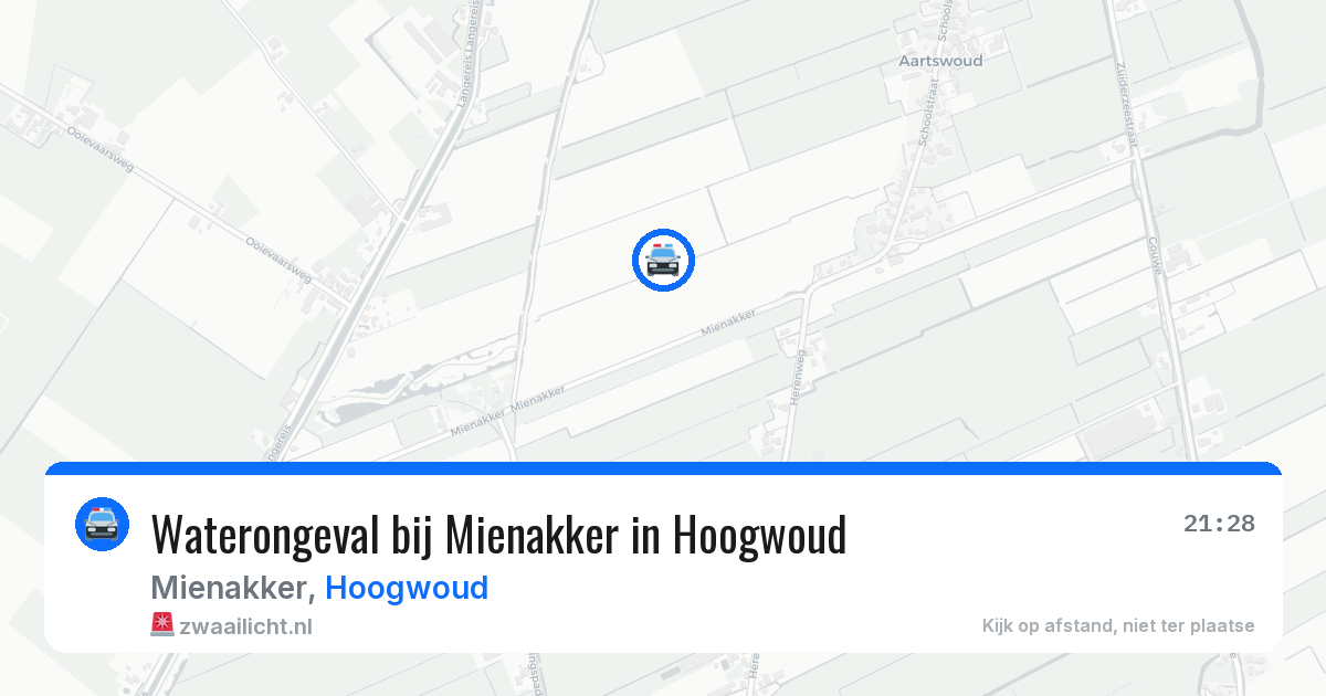 Waterongeval bij Mienakker in Hoogwoud — 22 jun 2026