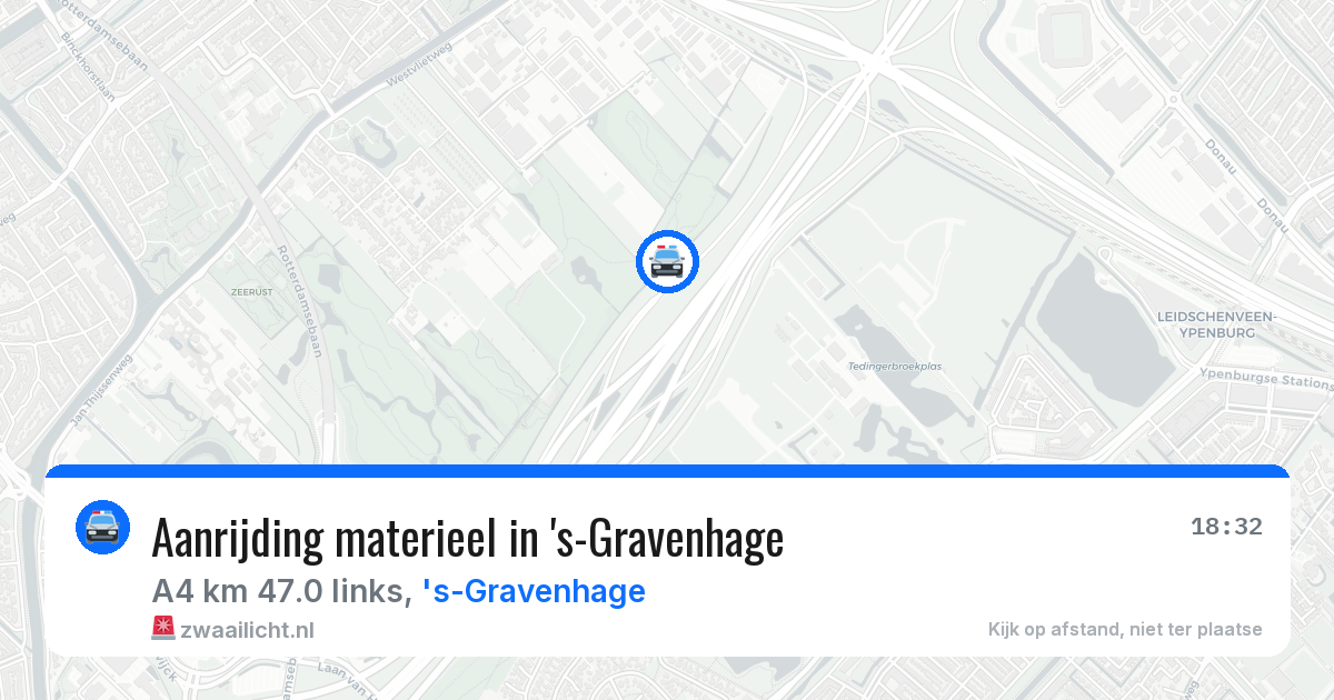 Aanrijding materieel in 's-Gravenhage — 13 aug 2026