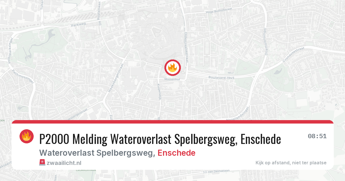 P2000 Melding Wateroverlast Spelbergsweg, Enschede — 11 feb 2026