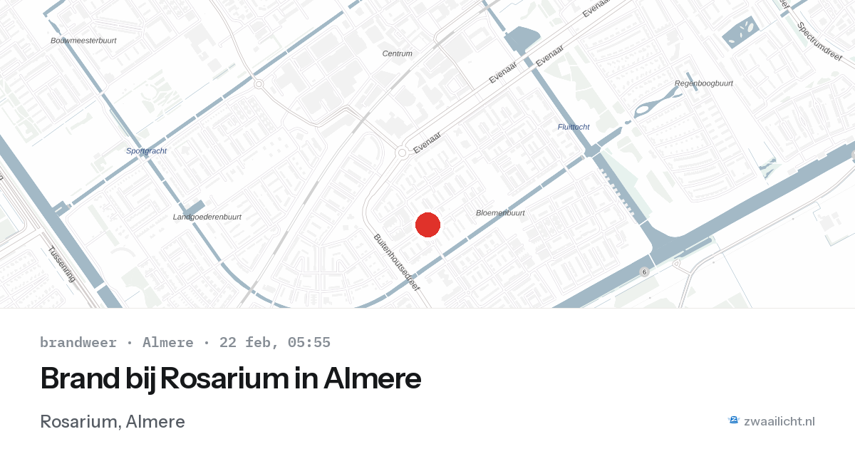Brand bij Rosarium in Almere — 22 feb 2026