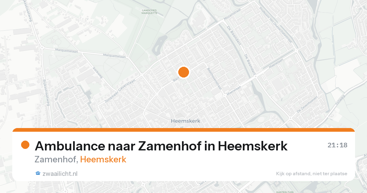 Ambulance naar Zamenhof in Heemskerk — 20 aug 2026