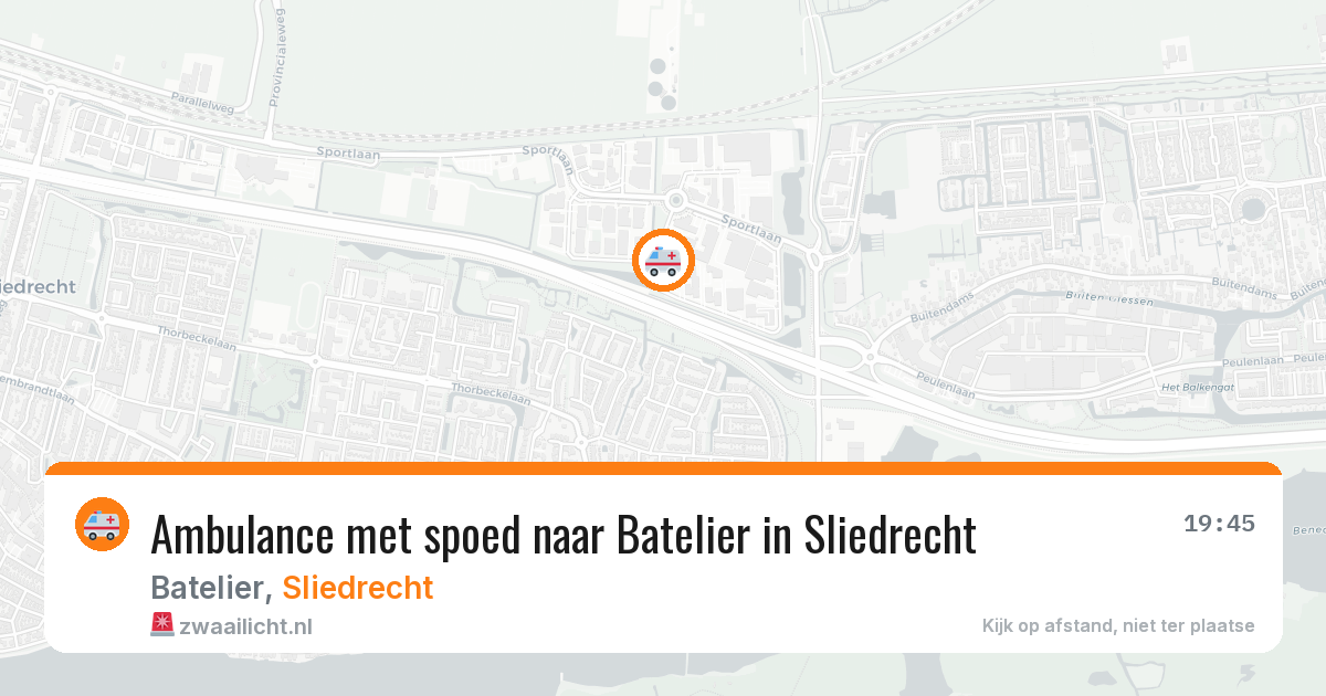 Ambulance met spoed naar Batelier in Sliedrecht — 18 apr 2026