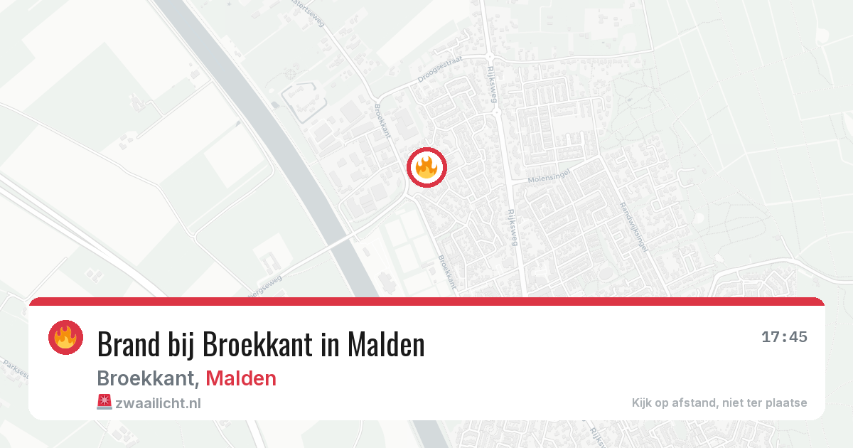 Brand bij Broekkant in Malden — 12 aug 2026