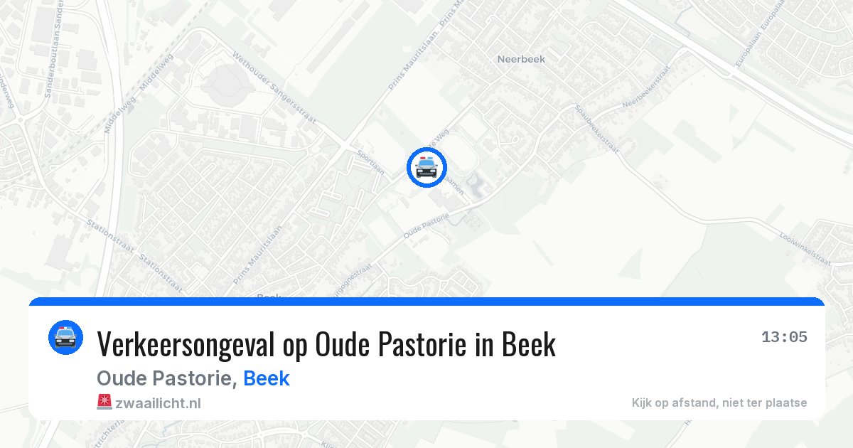 Verkeersongeval op Oude Pastorie in Beek — 17 apr 2026