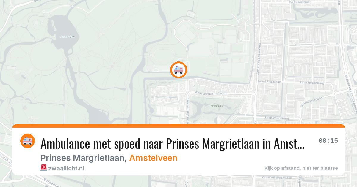 Ambulance met spoed naar Prinses Margrietlaan in Amstelveen — 13 aug 2026