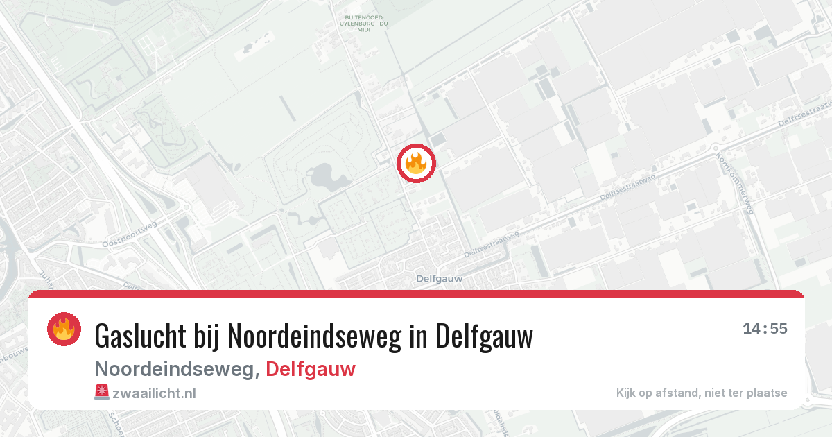 Gaslucht bij Noordeindseweg in Delfgauw — 11 jul 2026