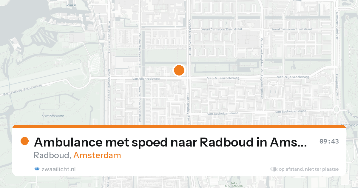 Ambulance met spoed naar Radboud in Amsterdam — 18 aug 2026