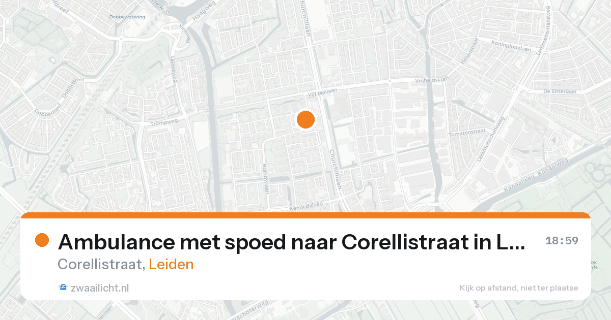 Ambulance met spoed naar Corellistraat in Leiden — 6 jun 2026