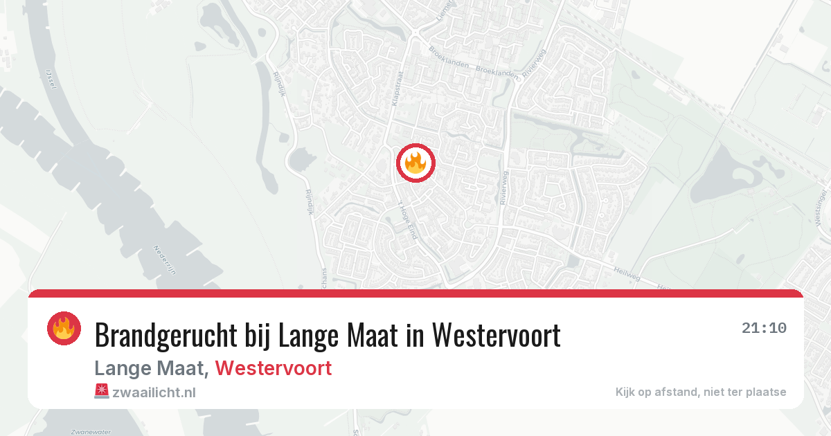 Brandgerucht bij Lange Maat in Westervoort — 21 apr 2026