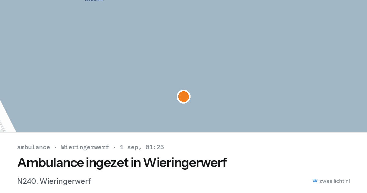 Ambulance ingezet in Wieringerwerf — 31 aug 2026