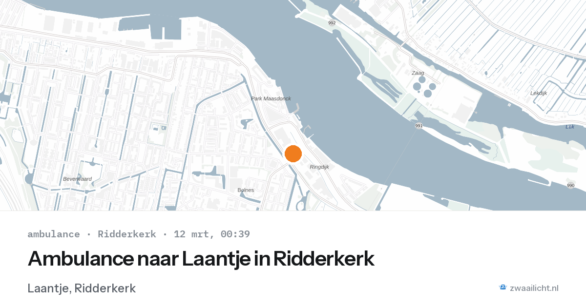 Ambulance naar Laantje in Ridderkerk — 11 mrt 2026