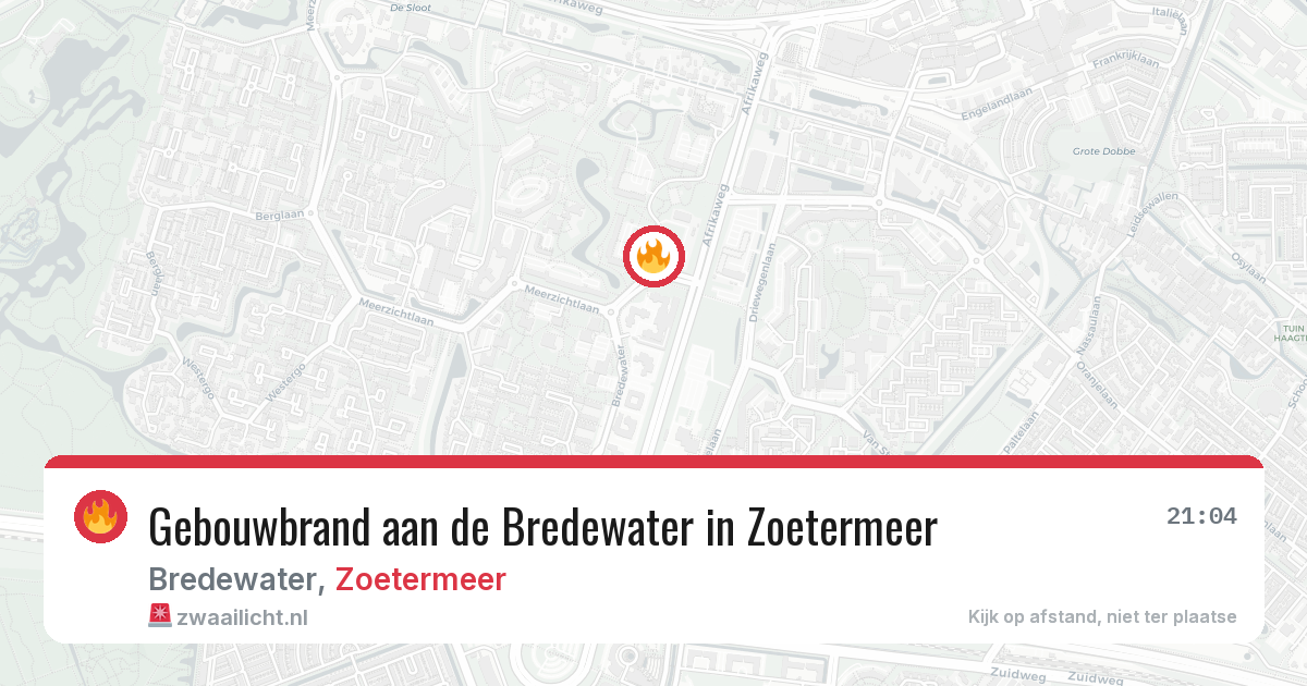 Gebouwbrand aan de Bredewater in Zoetermeer — 28 apr 2026