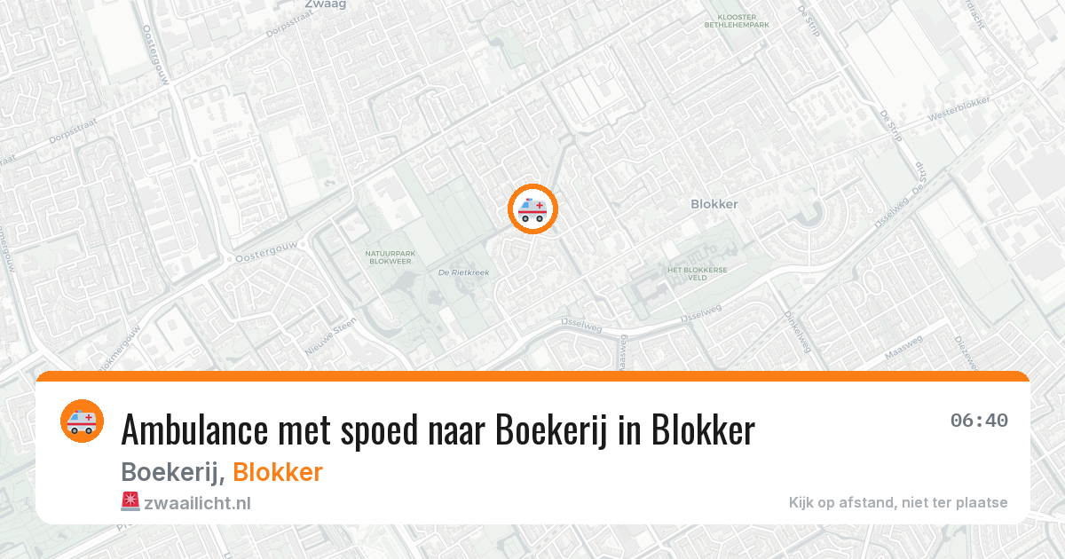 Ambulance met spoed naar Boekerij in Blokker — 21 mrt 2026