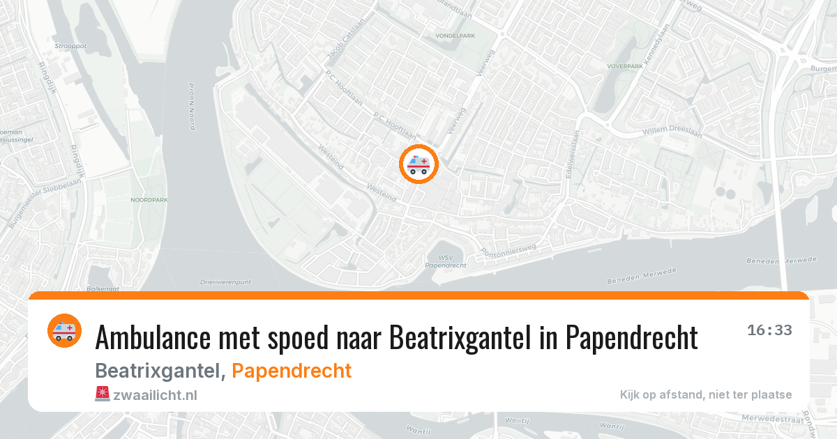Ambulance met spoed naar Beatrixgantel in Papendrecht — 27 apr 2026