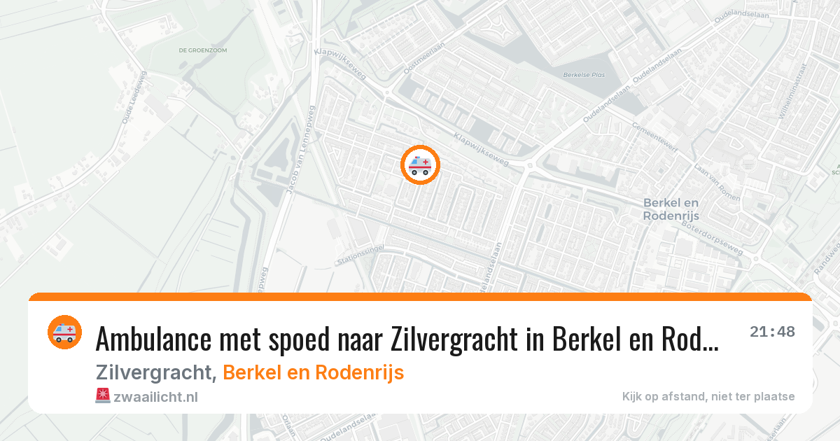 Ambulance met spoed naar Zilvergracht in Berkel en Rodenrijs — 3 apr 2026
