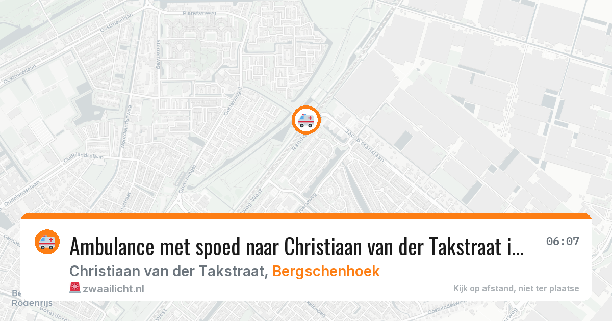 Ambulance met spoed naar Christiaan van der Takstraat in Bergschenhoek — 24 mei 2026