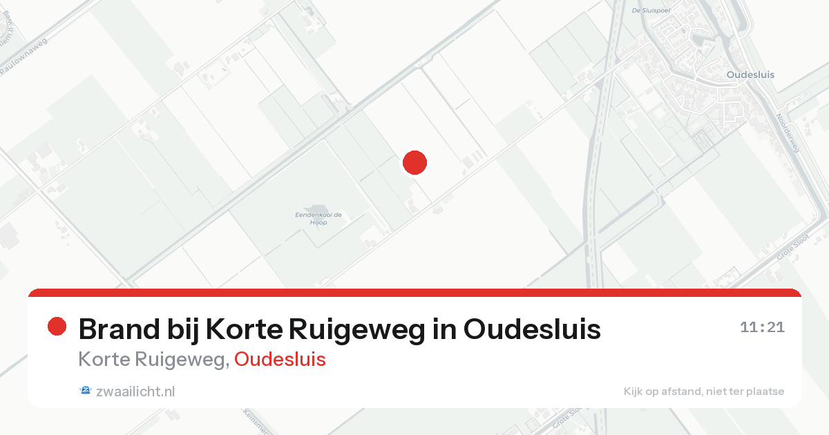 Brand bij Korte Ruigeweg in Oudesluis — 14 aug 2026