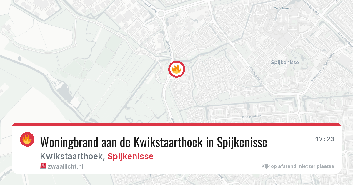 Woningbrand aan de Kwikstaarthoek in Spijkenisse — 6 jun 2026