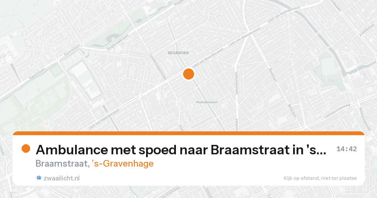 Ambulance met spoed naar Braamstraat in 's-Gravenhage — 20 aug 2026