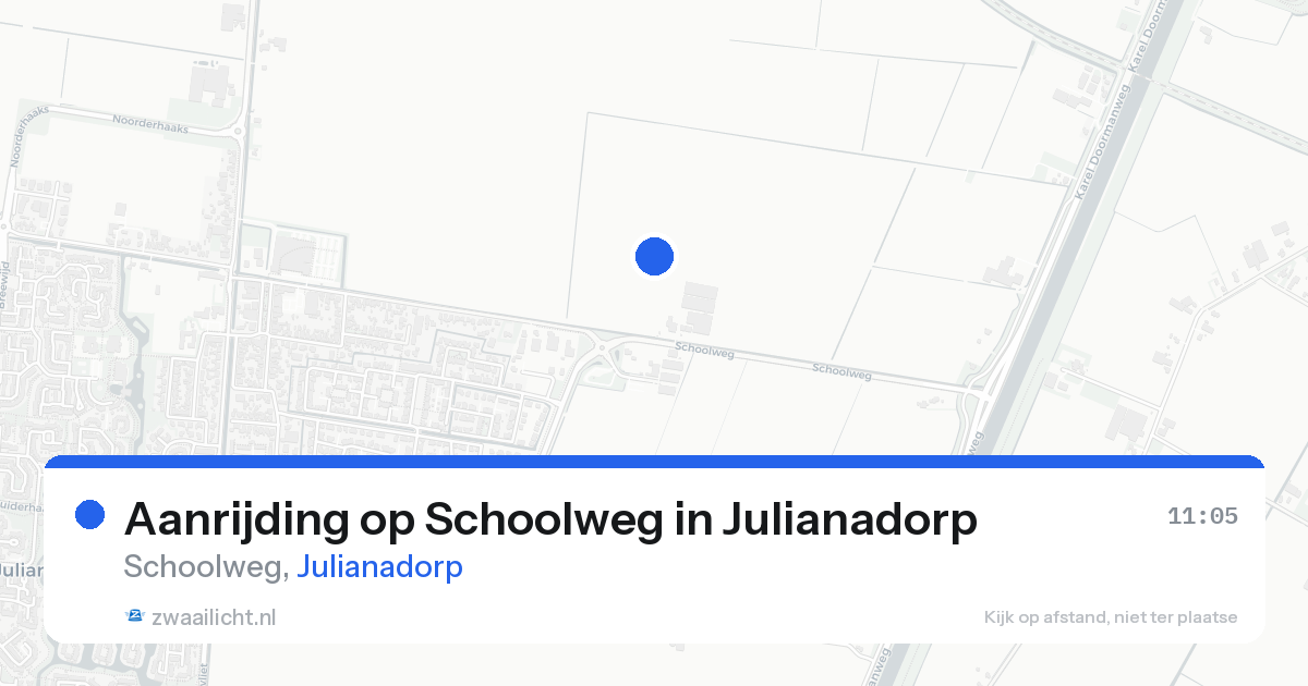 Aanrijding op Schoolweg in Julianadorp — 20 aug 2026
