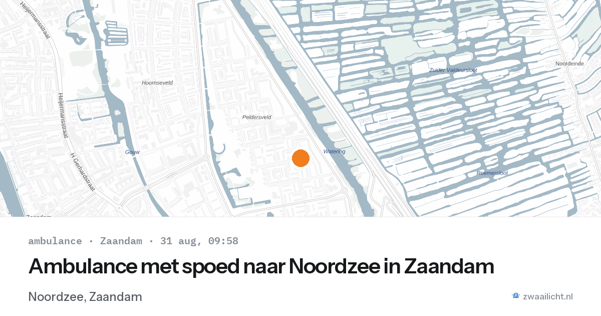 Ambulance met spoed naar Noordzee in Zaandam — 31 aug 2026