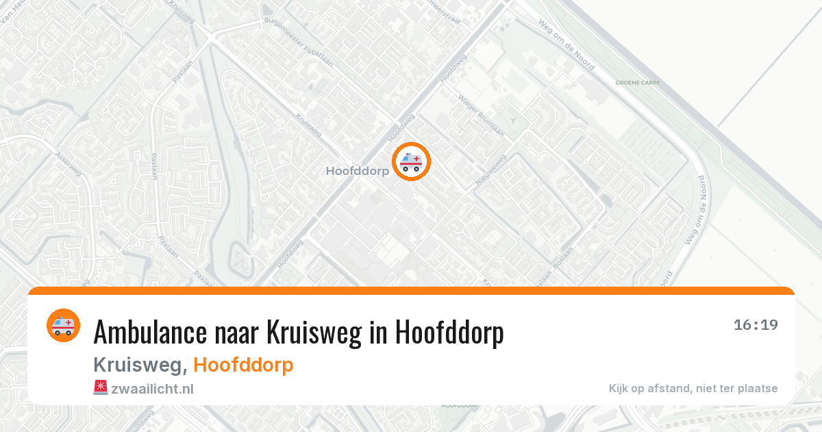 Ambulance naar Kruisweg in Hoofddorp — 14 aug 2026
