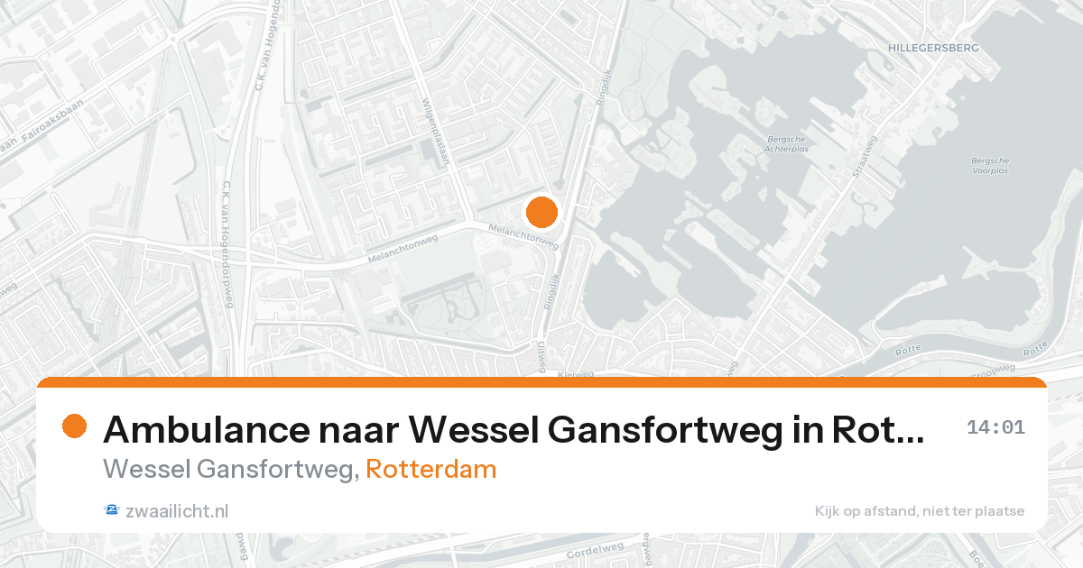 Ambulance naar Wessel Gansfortweg in Rotterdam — 17 aug 2026