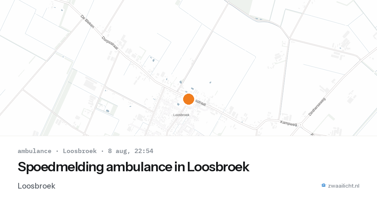 Spoedmelding ambulance in Loosbroek — 8 aug 2026
