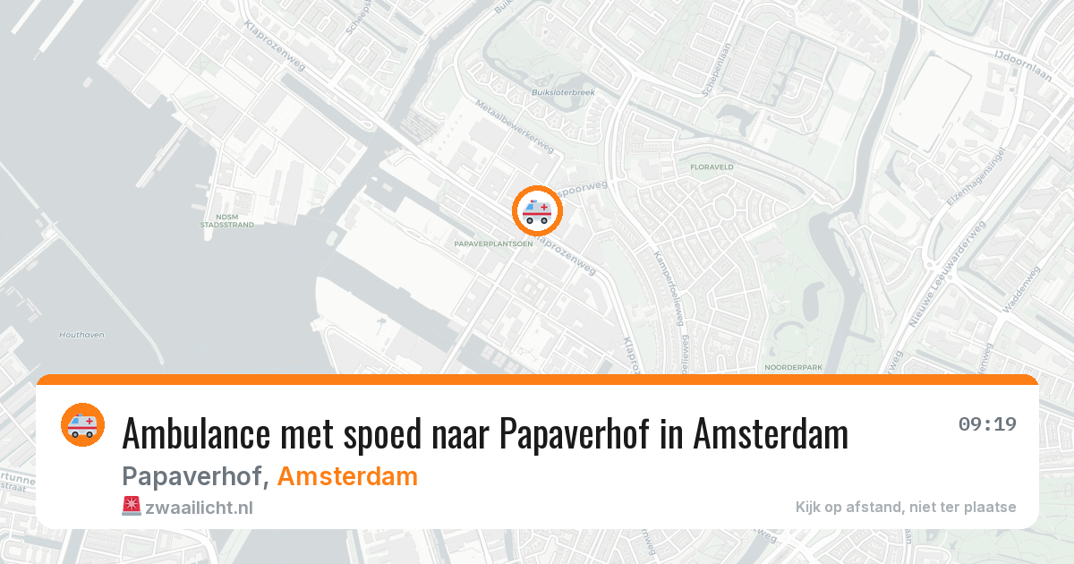 Ambulance met spoed naar Papaverhof in Amsterdam — 5 aug 2026