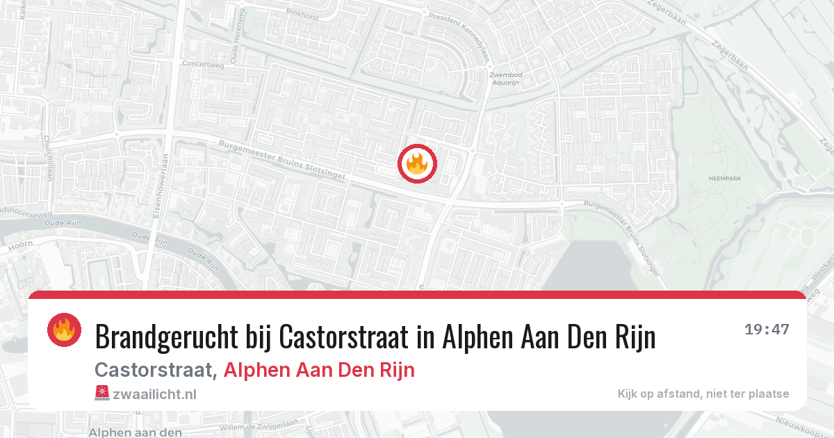 Brandgerucht bij Castorstraat in Alphen Aan Den Rijn — 17 mrt 2026