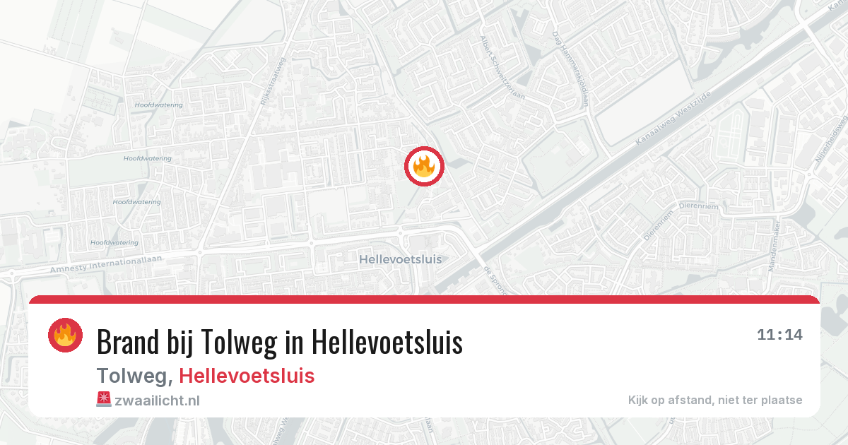 Brand bij Tolweg in Hellevoetsluis — 9 aug 2026