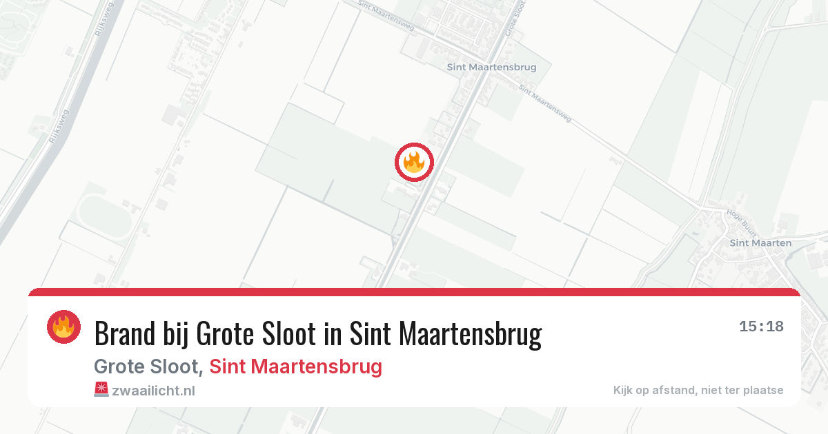 Brand bij Grote Sloot in Sint Maartensbrug — 22 mrt 2026