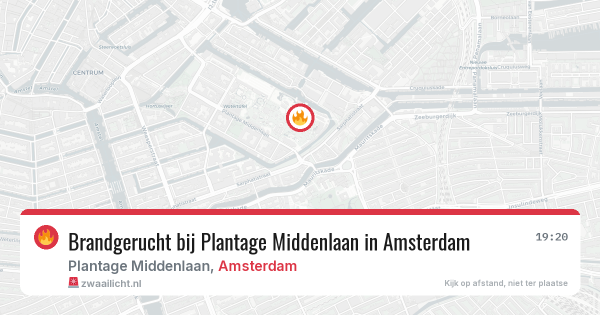Brandgerucht bij Plantage Middenlaan in Amsterdam — 31 mrt 2026