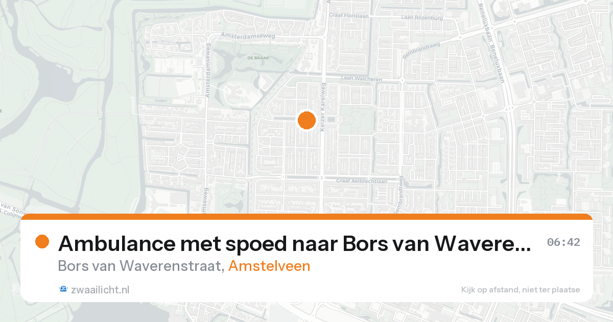 Ambulance met spoed naar Bors van Waverenstraat in Amstelveen — 8 feb 2026