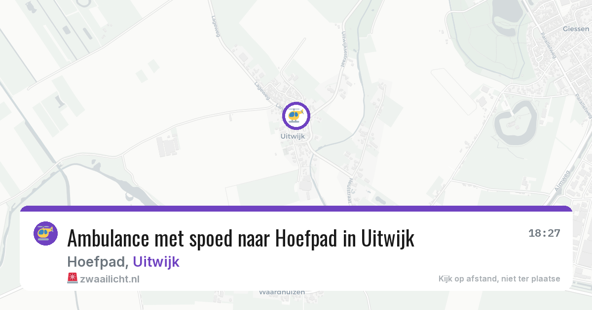 Ambulance met spoed naar Hoefpad in Uitwijk — 14 jun 2026