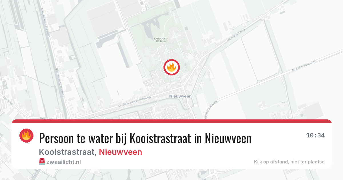 Persoon te water bij Kooistrastraat in Nieuwveen — 25 jun 2026