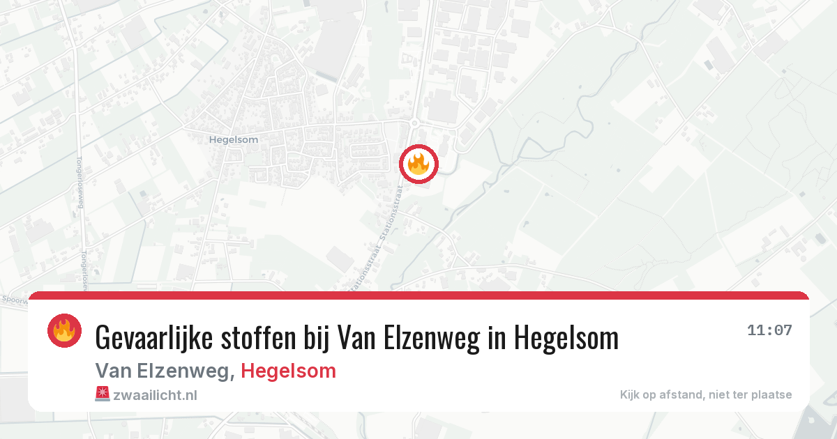 Gevaarlijke stoffen bij Van Elzenweg in Hegelsom — 16 jun 2026